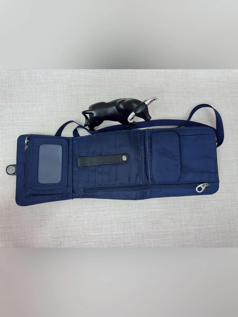 Mosey Navy and Black Compact Crossbody Wallet - Sleek Everyday Bag